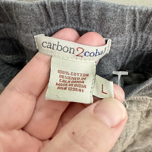CARBON 2 COBALT lounge pants pajamas bottoms elastic waist pockets casual L - Picture 11 of 11
